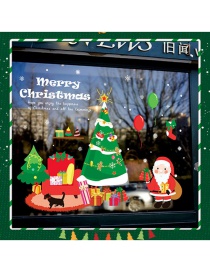 Fashion Color Santa Claus Christmas Tree Double Wall Sticker