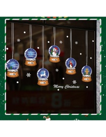 Fashion Color Christmas Crystal Ball Snowman Elk Wall Sticker
