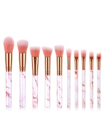 Fashion Pink 10 Sticks With Marble Handle Brush
