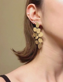 Fashion Gold Irregular Disc Earrings