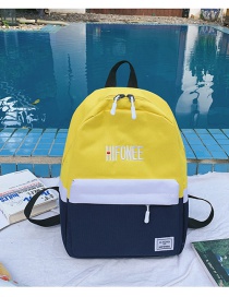 Fashion Yellow Contrast Stitching Children's Backpack