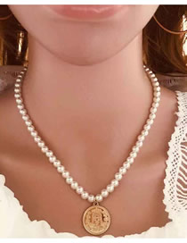 Fashion White Imitation Pearl Beaded Necklace