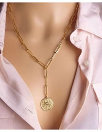 Fashion Gold Human Head Necklace