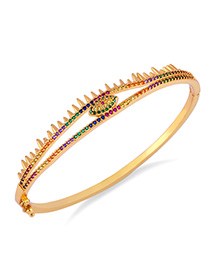 Fashion Eye Copper Plated Gold And Zircon Cross-cut Bracelet