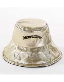 Fashion 鎏gold Leather Glossy Fisherman Hat