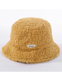Fashion Yellow Lamb Hair Thickening Fisherman Hat