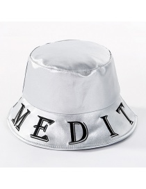 Fashion Silver Pu Letter Basin Cap