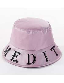 Fashion Pink Purple Pu Letter Basin Cap