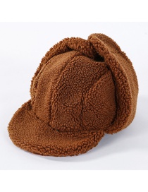 Fashion Coffee Color Lamb-breasted Cap
