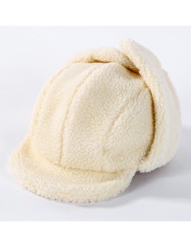 Fashion Beige Lamb-breasted Cap