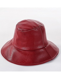 Fashion Red Light Board Leather U Fisherman Hat