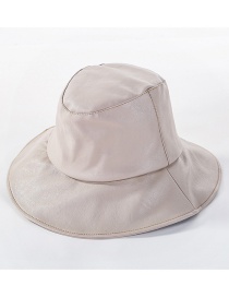Fashion Beige Light Board Leather U Fisherman Hat