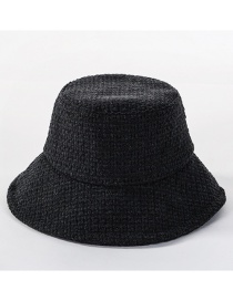 Fashion Black Solid Color Knitted Light Board With Large Basin Cap