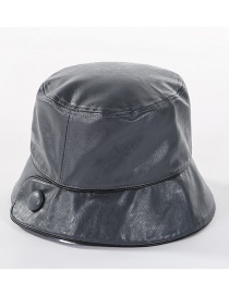 Fashion Gray Buckle Pu Fisherman Hat