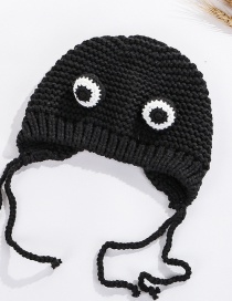 Fashion Black Cartoon Knit Frog Big Eyes Children's Wool Cap