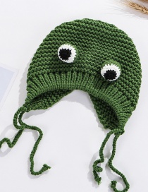 Fashion Green Cartoon Knit Frog Big Eyes Children's Wool Cap
