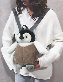 Fashion White Cartoon Plush Penguin Backpack