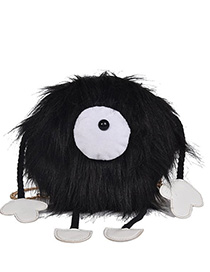 Fashion Black Plush Big Eyes Monster Shoulder Bag