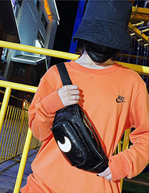Fashion Black Moon Pu Slung Chest Bag