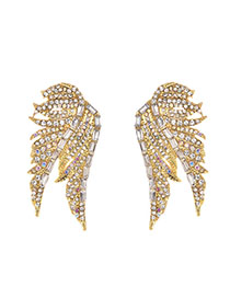 Fashion Gold Alloy Diamond Stud Earrings