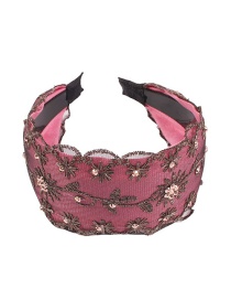 Fashion Pink Fabric Lace Flower Headband