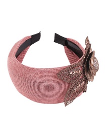Fashion Pink Mesh Embroidery Flower Headband