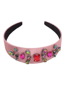 Fashion Pink Fabric Rhinestone Headband
