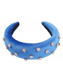 Fashion Royal Blue Corduroy Rhinestone Headband