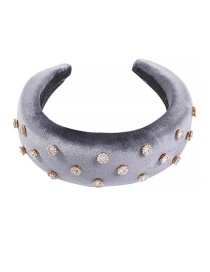 Fashion Gray Corduroy Rhinestone Headband