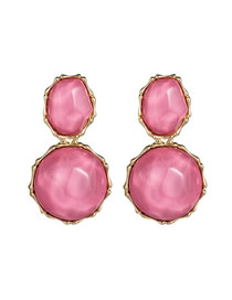 Fashion Pink Geometric Alloy Gemstone Earrings