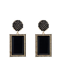 Fashion Black Diamond Stud Earrings