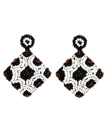 Fashion White Rice Beads Diamond Earrings