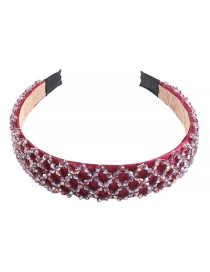 Fashion Fuchsia Crystal Rice Beads Headband