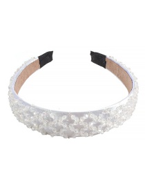 Fashion White Crystal Rice Beads Headband