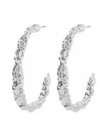 Fashion White K Alloy C-shaped Earrings