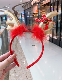 Fashion Golden Feather Antler Christmas Gift Headband