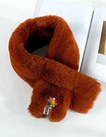 Fashion Caramel - Big Sun Flower Sun Flower Imitation Rabbit Fur Collar
