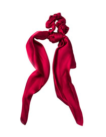 Fashion Red Silk Scarf Satin Big Tail Hair Ring