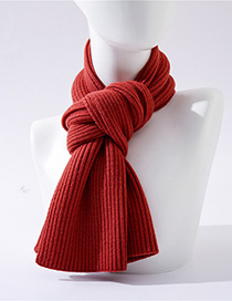Fashion Orange Red Wool Knit Short Scarf