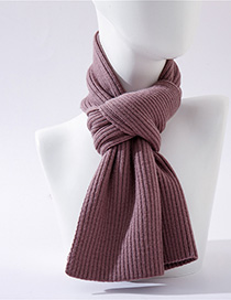 Fashion Light Purple Wool Knit Short Scarf