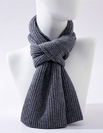 Fashion Dark Gray Wool Knit Short Scarf