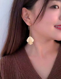 Fashion Leaf Gold Flower Ginkgo Leaf Earrings