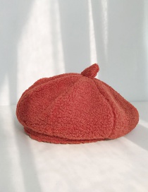Fashion Lamb Hairy Beret Rust Red Cashmere Beret