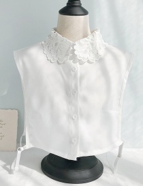 Fashion Chiffon Lace Collar Vest D White Openwork Lace Lace Fake Collar