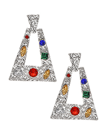 Fashion Silver Alloy Diamond-studded Earrings