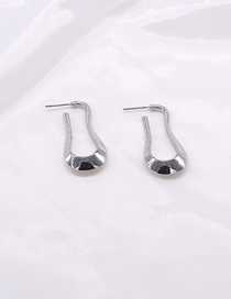 Fashion Silver Trumpet Distressed U-shaped Shaped Earrings