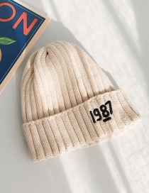 Fashion 1987 Beige Knitted Wool Cap