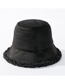 Fashion Black Fur One Lamb Fur Fisherman Hat