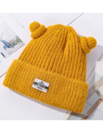 Fashion Yellow Plus Velvet Wool Cap