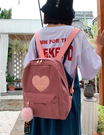 Fashion Pink Corduroy Backpack